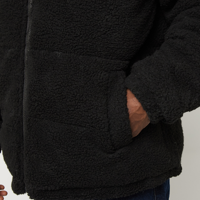 Urban Classics Fabric Mix Teddy Puffer Jacket black jaune 61366 3