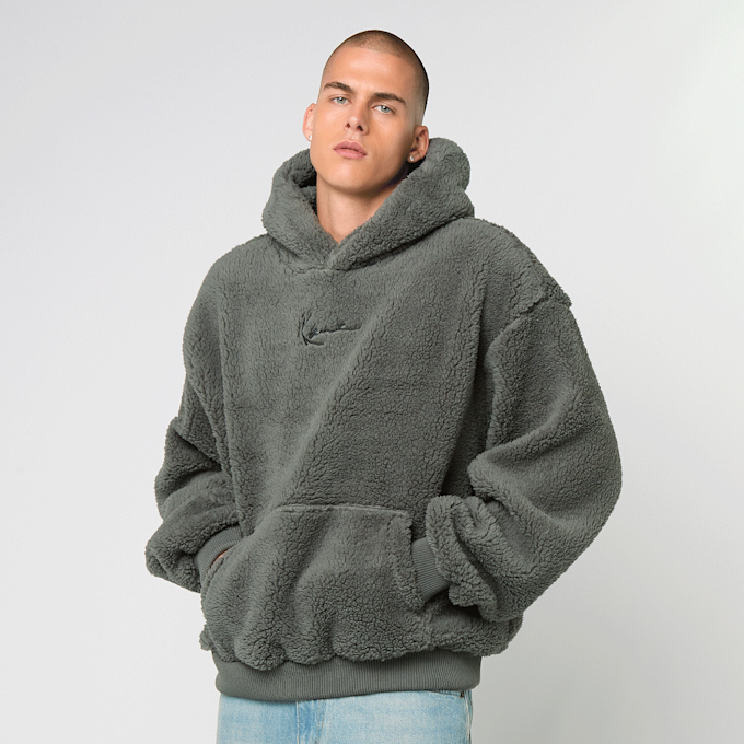Karl Kani Signature Teddy Hoodie cinzento 61439 1