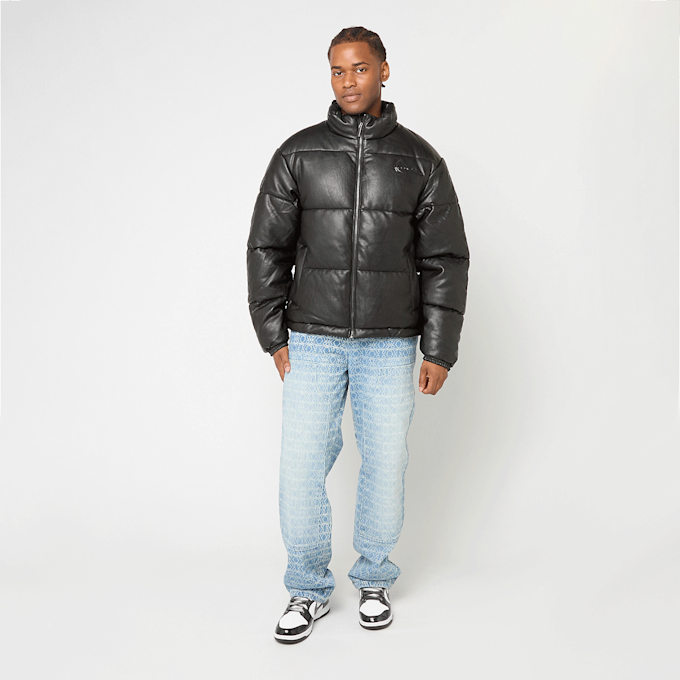 Karl Kani Metal Signature Pu Leather Puffer Jacket czarny 61445 5