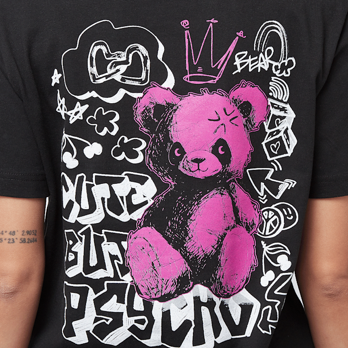 Miss Tee Cute But Psycho Tee crna 84602 4