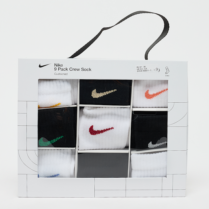 Nike 9 PACK - NHN HOLIDAY  CREW BOX SET white,black zwart 91149 2