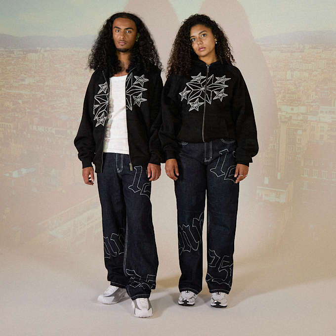 SNIPES Oversized Raglan Zip Hoodie 125mm x SNIPES zwart 92769 8