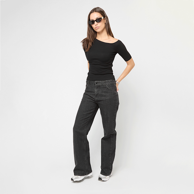 Urban Classics Ladies Organic Asymmetric Rib Tee negro 92775 3
