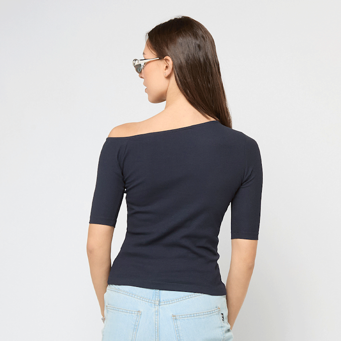 Urban Classics Ladies Organic Asymmetric Rib Tee azul 92773 2