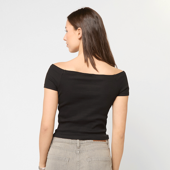 Urban Classics Ladies Off Shoulder Rib Tee nero 92784 2