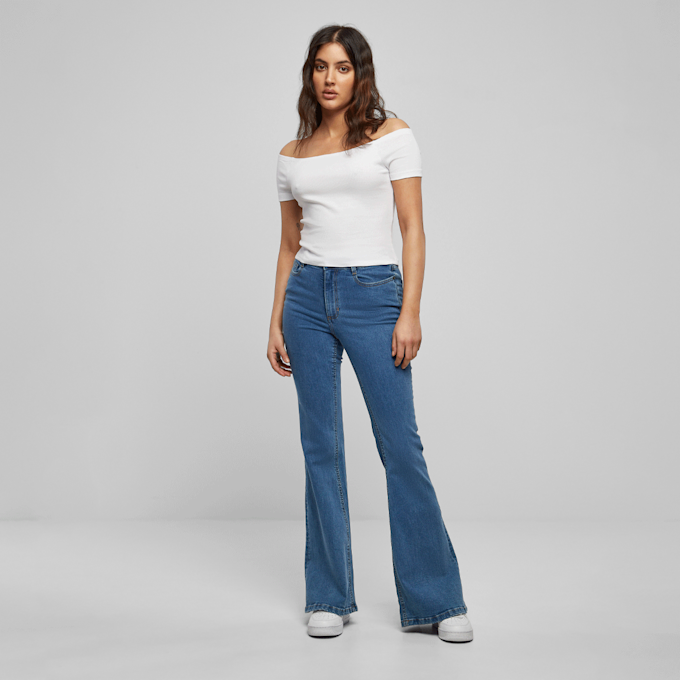 Urban Classics Ladies Off Shoulder Rib Tee bianco 92783 3