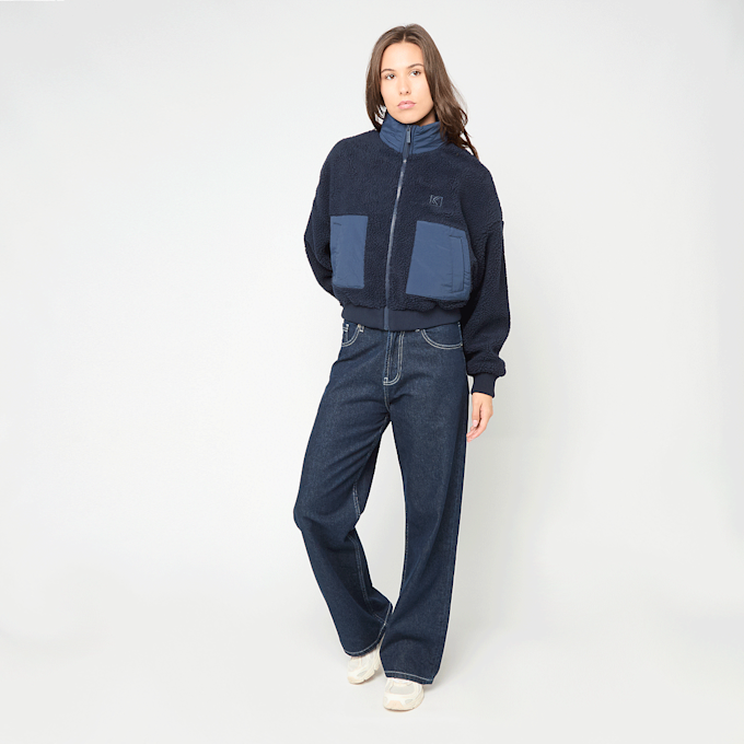 Karl Kani OG Crop Teddy Bomber Jacket azul 92790 5