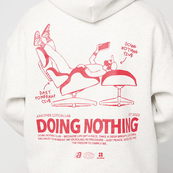 Another Cotton Lab Doing Nothing T-Shirt Hoodie cinzento 93329 4