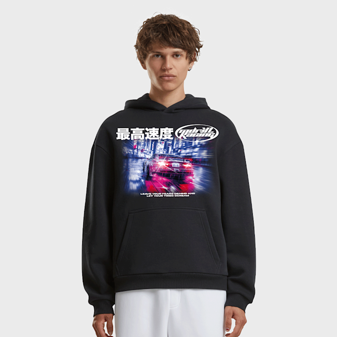 Mister Tee Drift Racing Fluffy Hoody zwart 93441 1