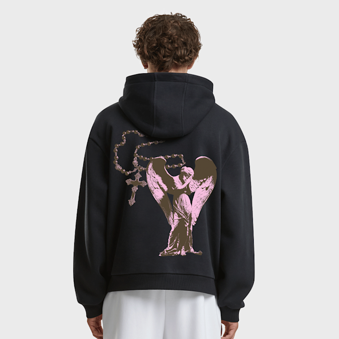 Mister Tee Heavenly Prayers Fluffy Hoody zwart 93456 2
