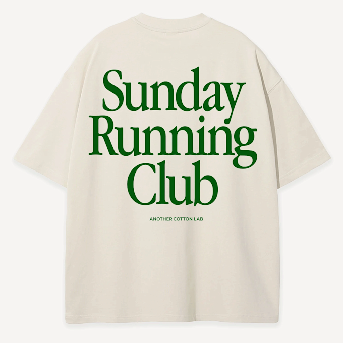 Another Cotton Lab Sunday Running Club Oversized T-Shirt beige 93767 1