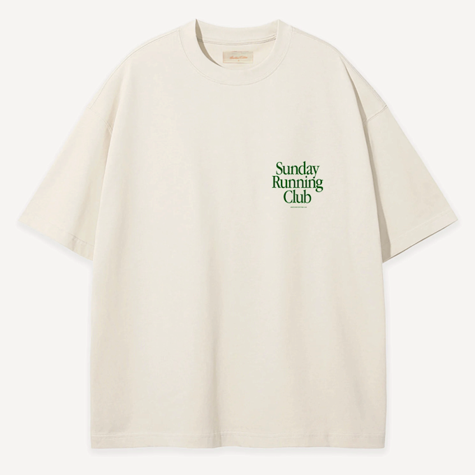 Another Cotton Lab Sunday Running Club Oversized T-Shirt beige 93767 2