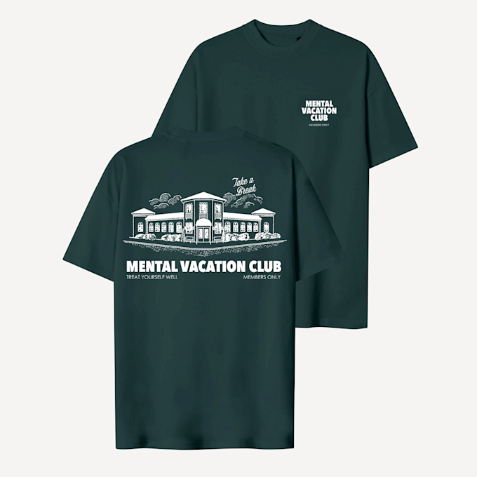 Another Cotton Lab Mental Vacation Oversized T-Shirt zielony 93766 1