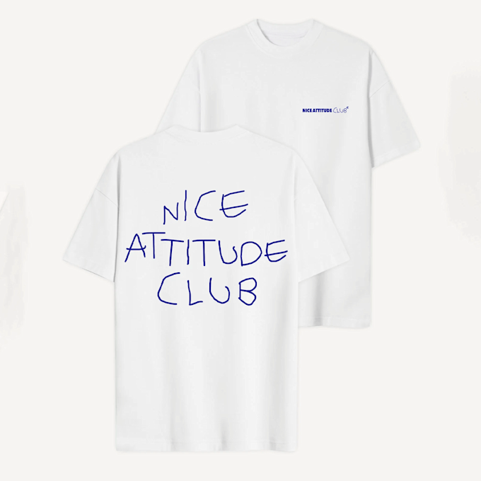 Another Cotton Lab Nice Attitude Club Oversized T-Shirt biały 93987 1