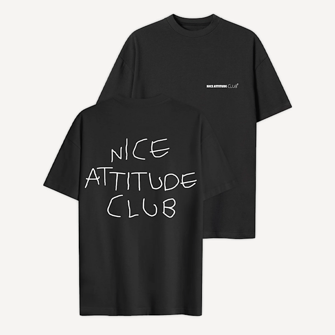 Another Cotton Lab Nice Attitude Club Oversized T-Shirt czarny 93977 1
