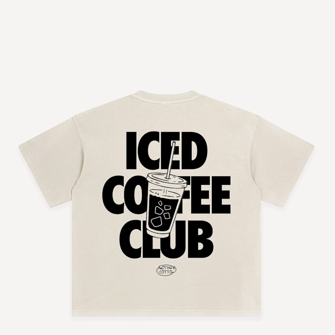 Another Cotton Lab Iced Coffee Club Oversized T-shirt beige 93979 1