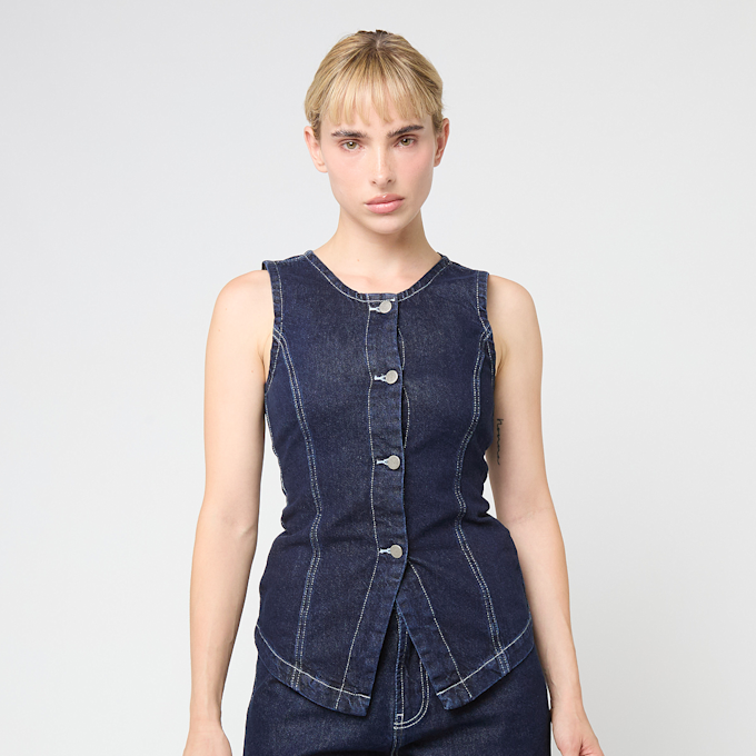Decibel Buttoned Denim Vest blauw 95168 1