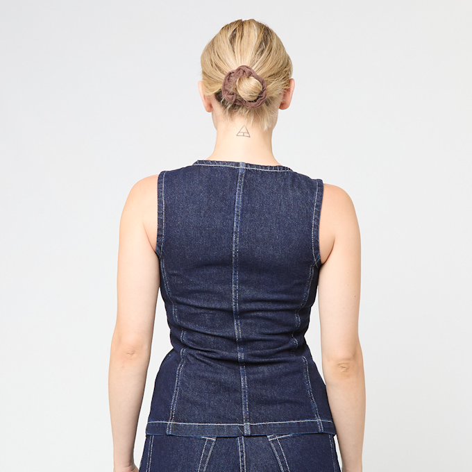 Decibel Buttoned Denim Vest blauw 95168 2