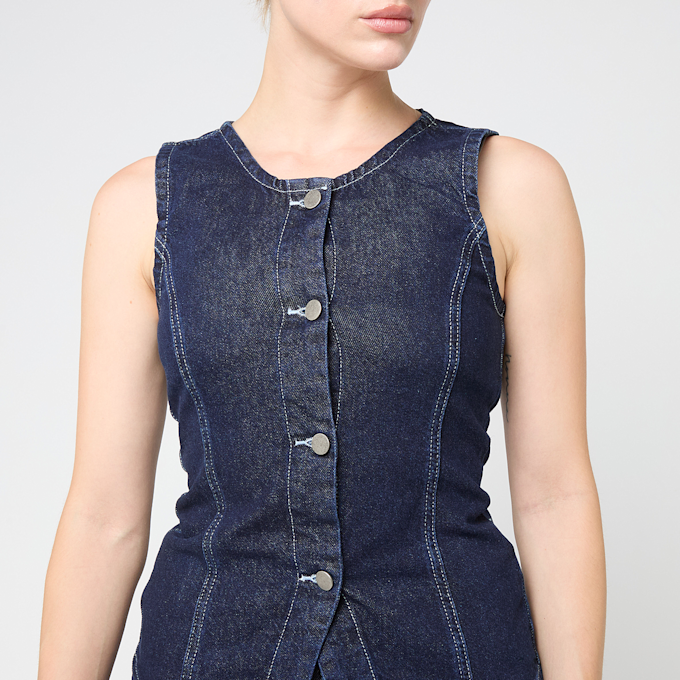 Decibel Buttoned Denim Vest blauw 95168 3