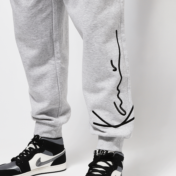 Karl Kani KK Signature Wide Fit Sweatpants ash grey grijs (KKMQ12004)