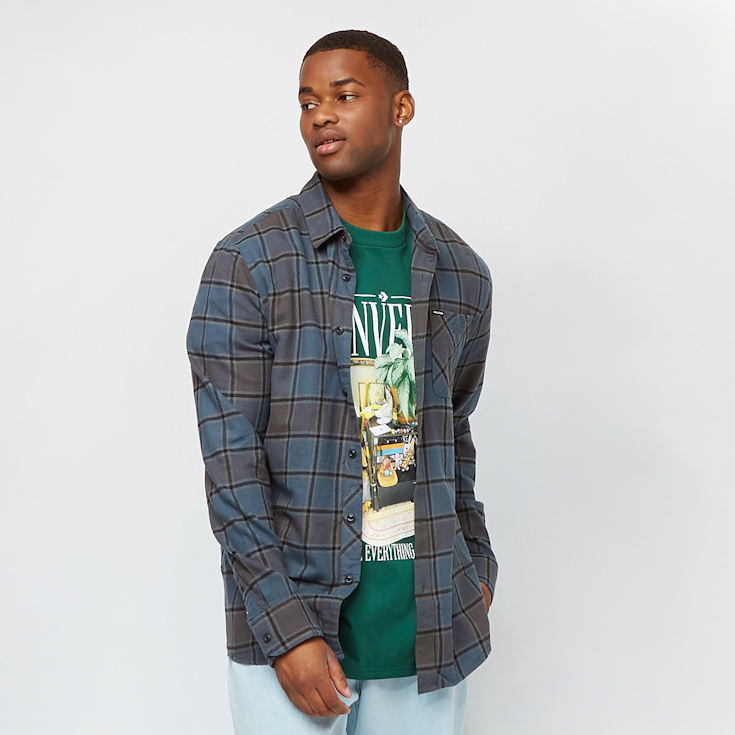 Chemise Casual Poche Poitrine Chemise à Carreaux Manches Longues Volcom Caden Plaid - Flanelle Douce - Coupe Classique Homme Chemise Manches Longues