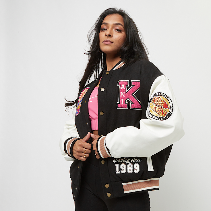 Karl Kani Retro Patch Oversized Block College Jacket schwarz