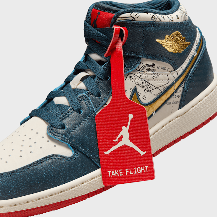 Air Jordan Mid Nike Blauw Rood Air Jordan Retro High OG UNC Toe 100%  Authentiek