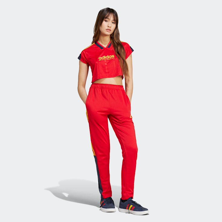 adidas Originals Tiro Cut Stripes Cropped Jersey rood (IZ2091)