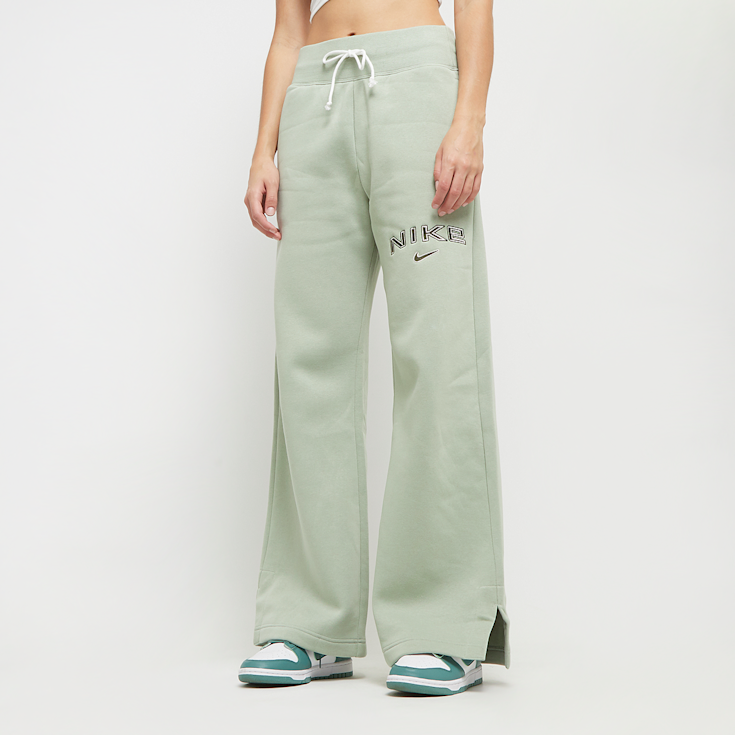 Nike Sportswear Phoenix High-Rise Logo Wide Leg Pants verde