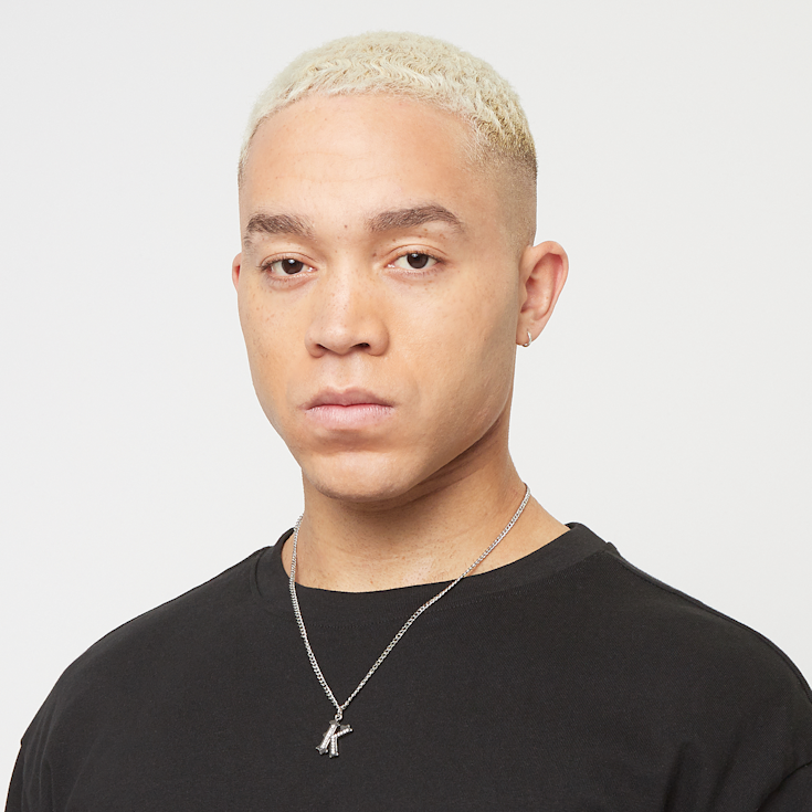 Karl Kani Rhinestone Pendant Cuban Link Chain silber (KA244