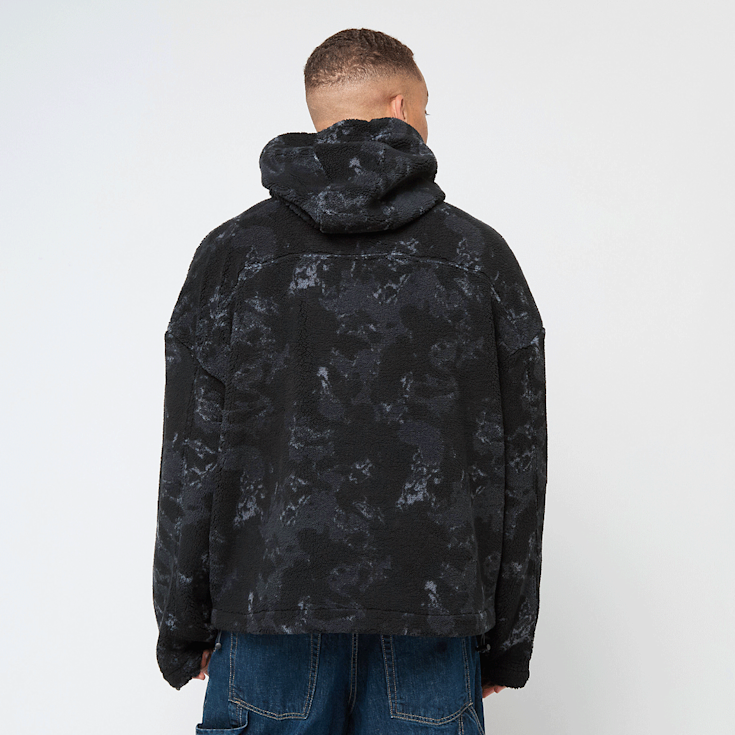 Hoodie Jacke Mit Teddyfutter Herren Schwarz Fleece Pullover Mit