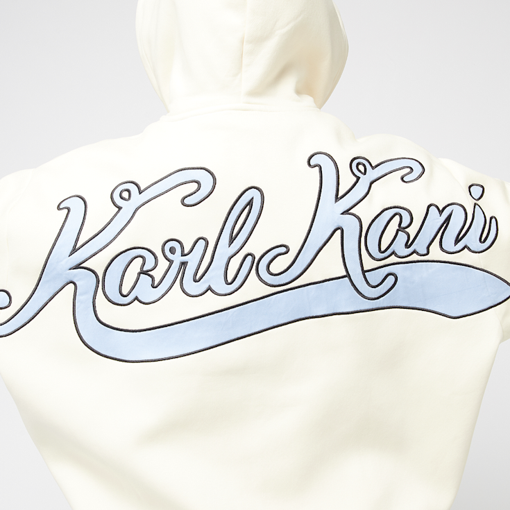 Karl Kani Chest Signature Os Full Zip Diner Hoodie beige