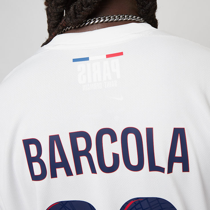 Nike Barcola 29/ PSG Nike Away Stadium 2024/25 weiß (FN8781