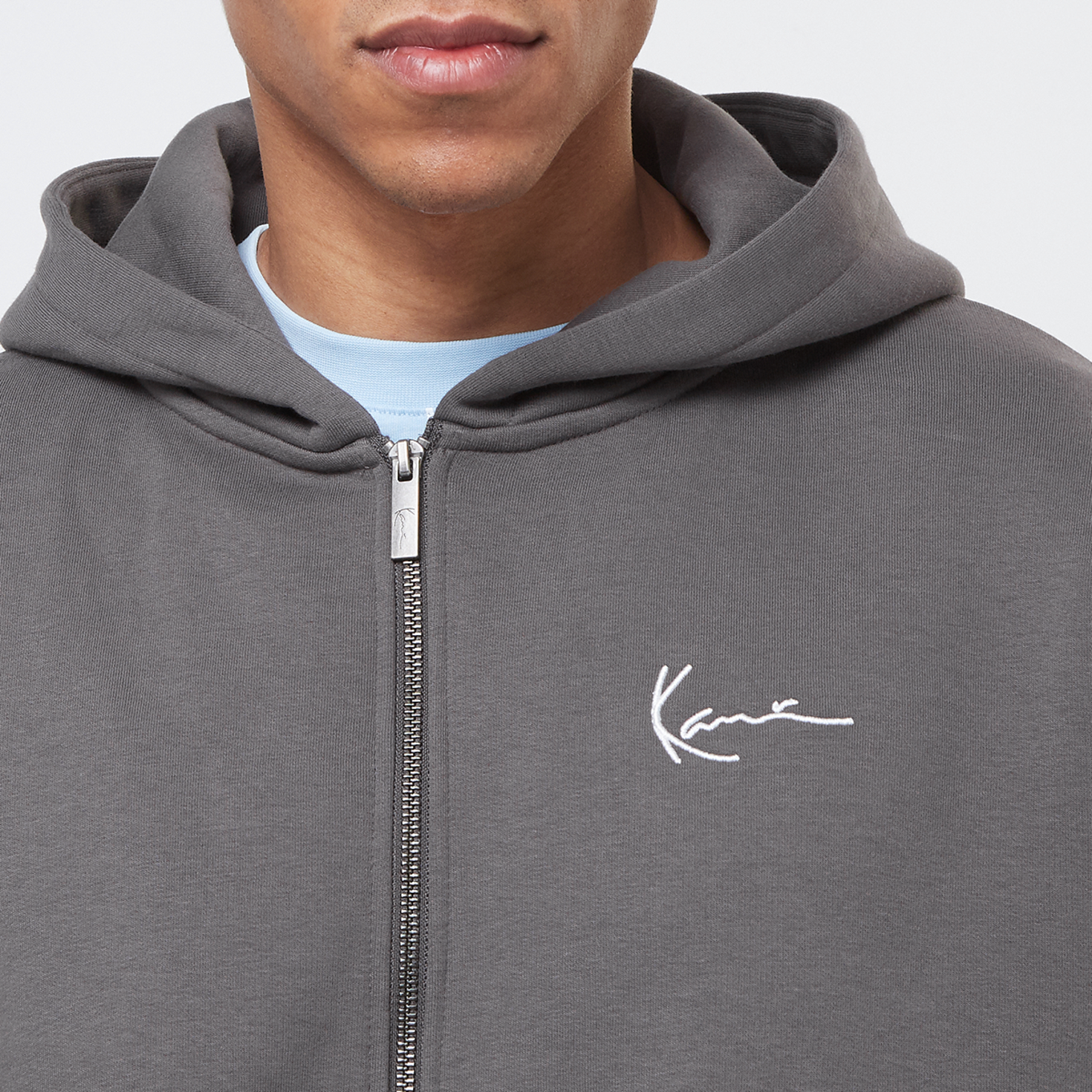 Karl Kani Chest Signature Essential Zip Hoodie grau (KM-ZH011-012-06)
