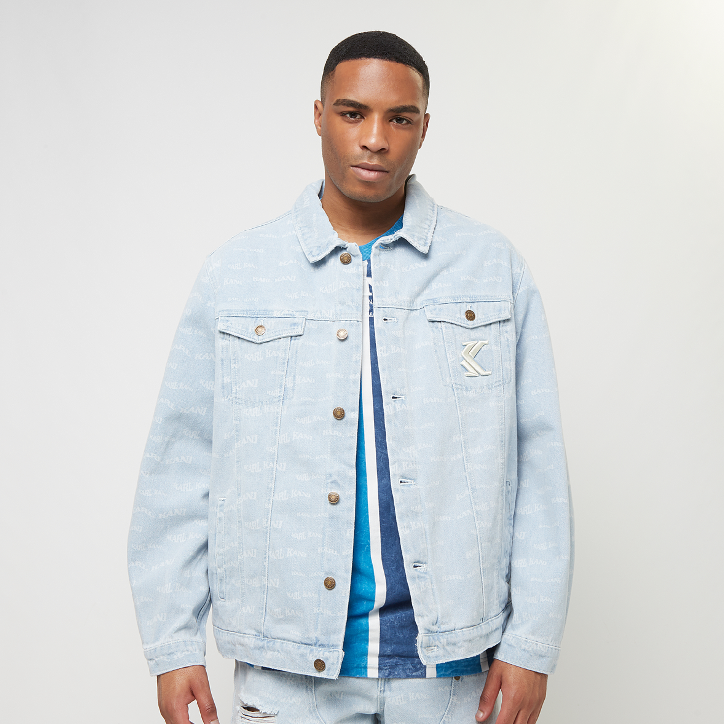 KARL KANI◆OG Denim Trucker Jacket [light dirty blue] Bunda Karl Kani OG Denim Trucker Jacket light dirty blue
