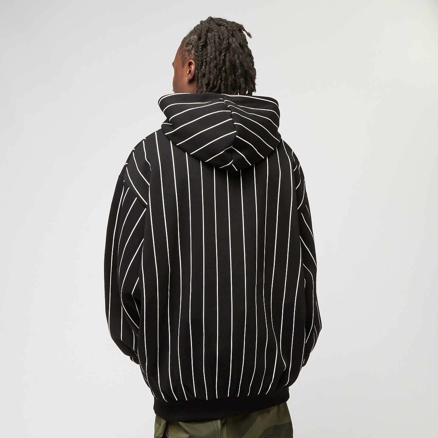 Karl Kani Signature Logo Pinstripe Oversized Hoodie preto