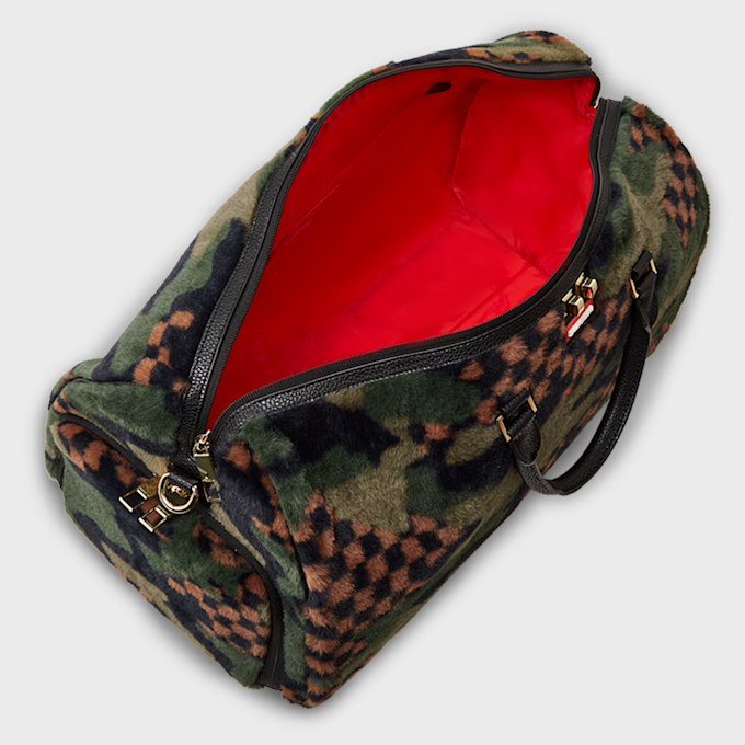 SPRAYGROUND Green 3am Fur Duffel camouflage 29445 8