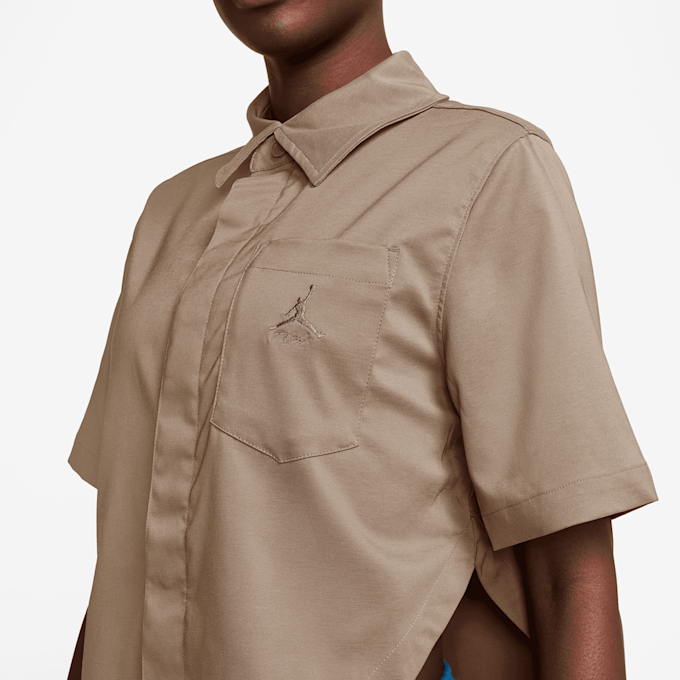 Jordan Crop Short Sleeve Woven Top beige 31092 3