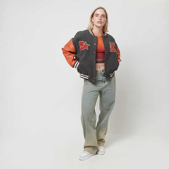 Karl Kani Retro Patch Star Logo Oversized College Jacket grijs 31384 5
