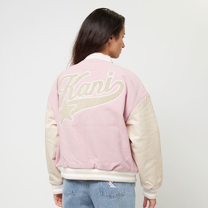 Karl Kani Retro Patch Star Logo Oversized College Jacket lichtroze 31385 2