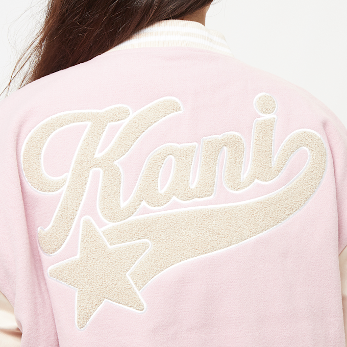 Karl Kani Retro Patch Star Logo Oversized College Jacket lichtroze 31385 4