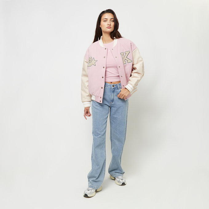 Karl Kani Retro Patch Star Logo Oversized College Jacket lichtroze 31385 5