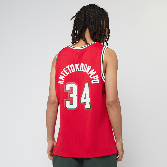 Mitchell & Ness Giannis Antetokounmpo NBA Milwaukee Bucks 2014/15 Swingman Jersey rot 33111 2