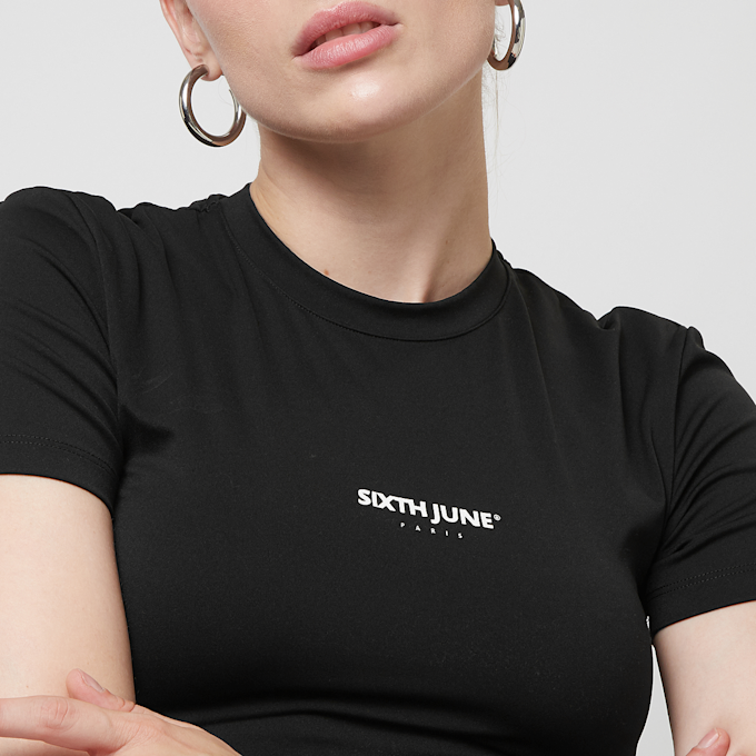 Sixth June Sheathing Short Sleeve Crop Top zwart 33426 3