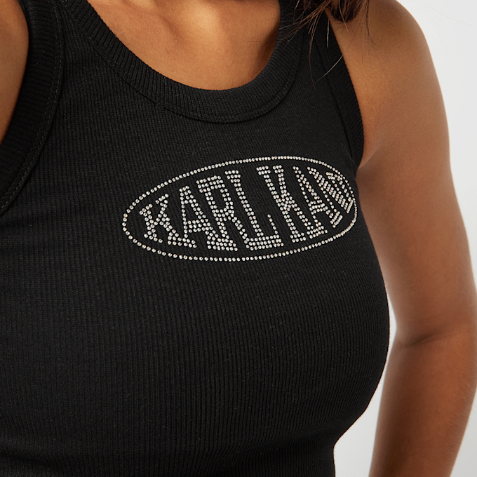 Karl Kani Woven Signature Rhinestone Rib Tank nero 45130 3