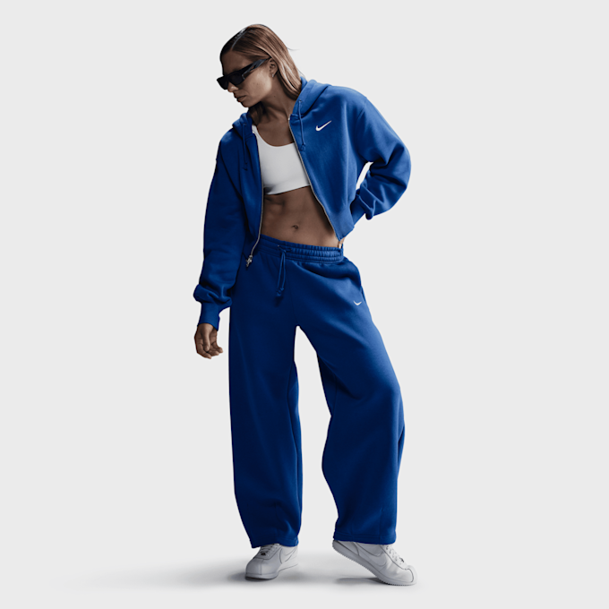 Nike   Sportswear Phoenix Fleece Loose Crop Full-Zip Hoodie blu 42219 3