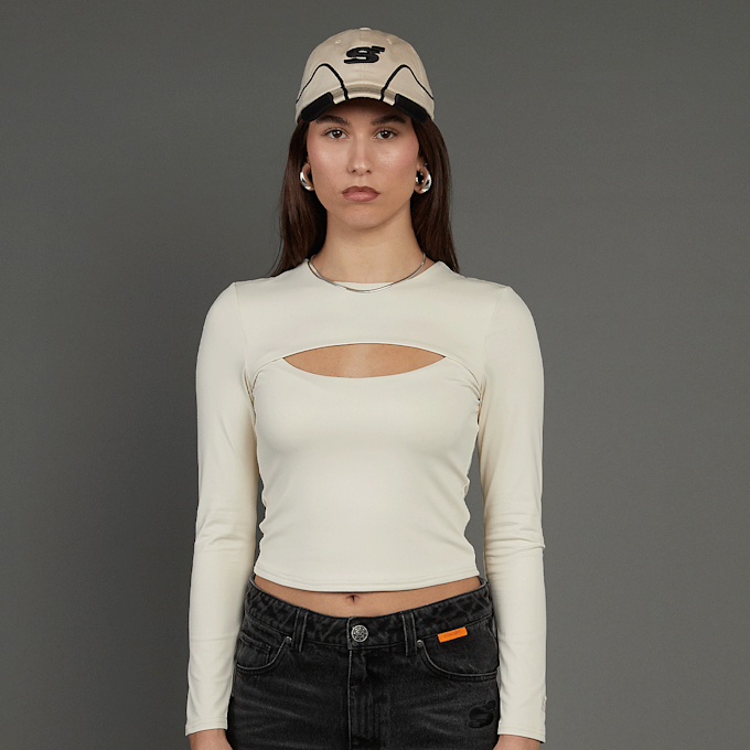SNIPES S Cube Cut Out Longsleeve beige 45596 1