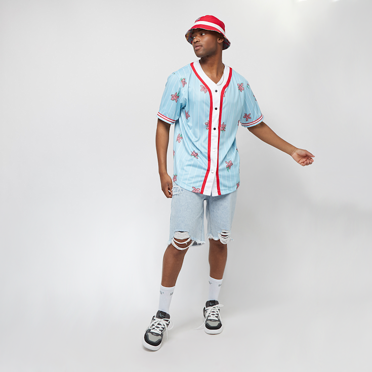 x Stranger Things Woven Signature Pinstripe Baseball Shirt