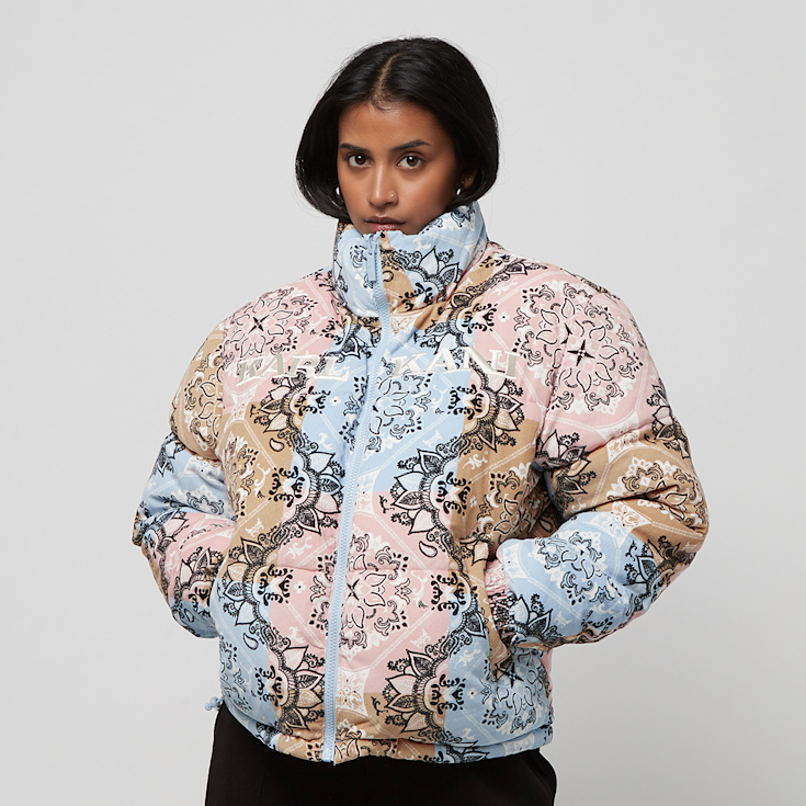 Retro Paisley Corduroy Reversible Puffer Jacket