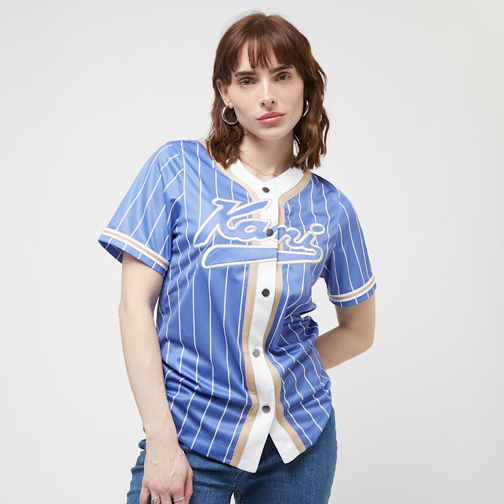 Karl Kani Varsity Pinstripe Baseball Shirt blau kaufen